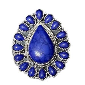 Brand New Western Ladies Lapis Blue Stone Tear Drop Adjustable Phone Grip